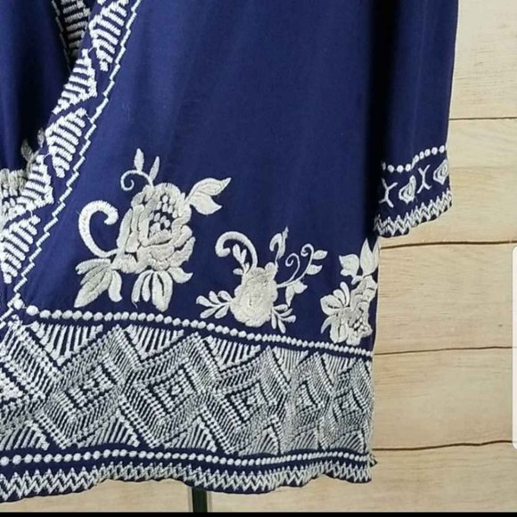Johnny Was Baylee Embroidered Asymmetic Cardigan - Picture 3 of 6